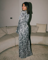 Zebra Satin Robe